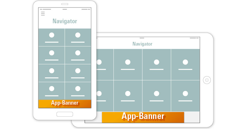 App banners at Messe Frankfurt